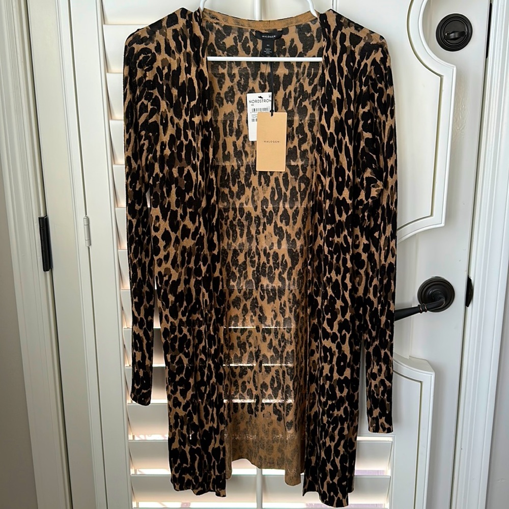 Halogen XS Leopard Sweater NWT